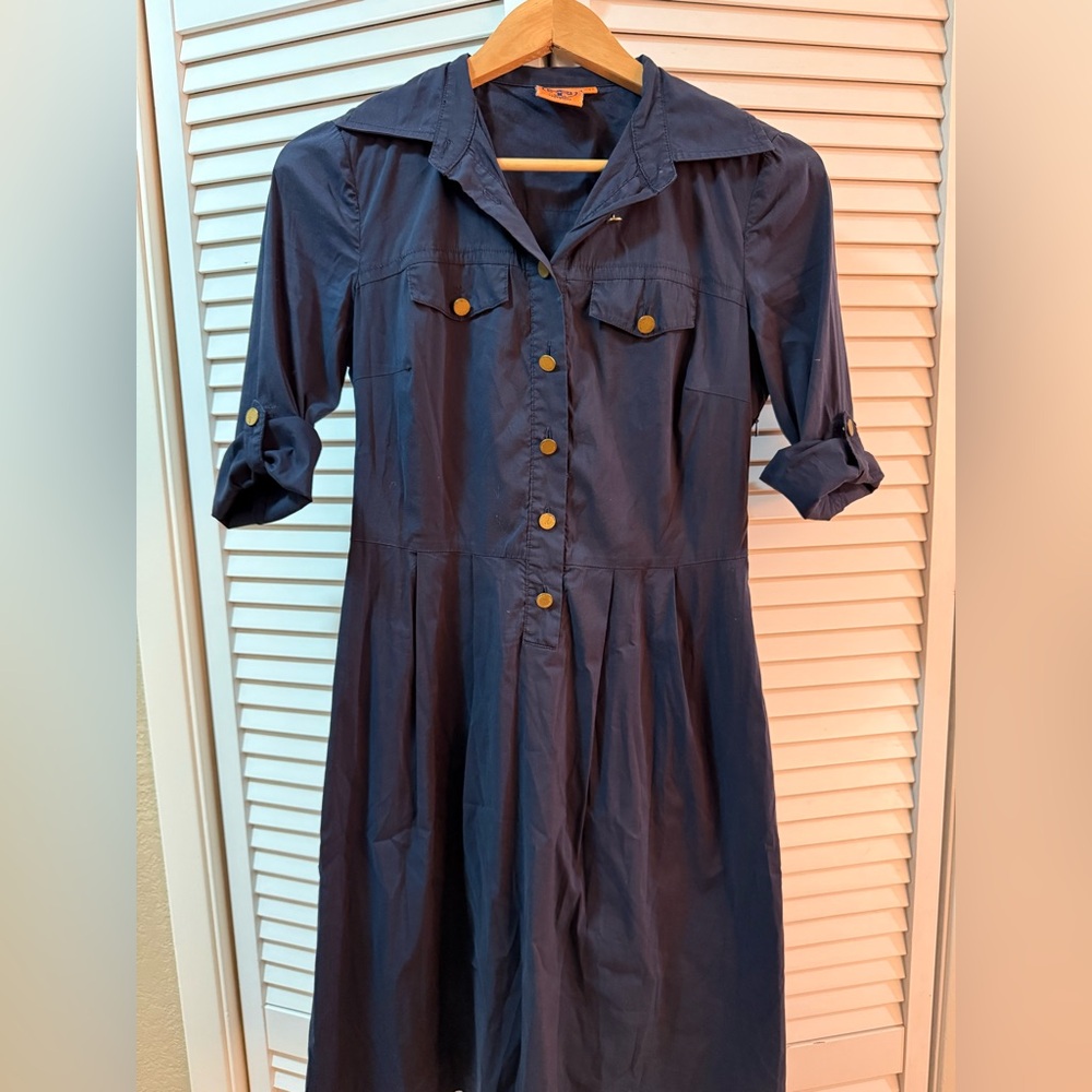 Tory Burch Navy Long Sleeve Dress